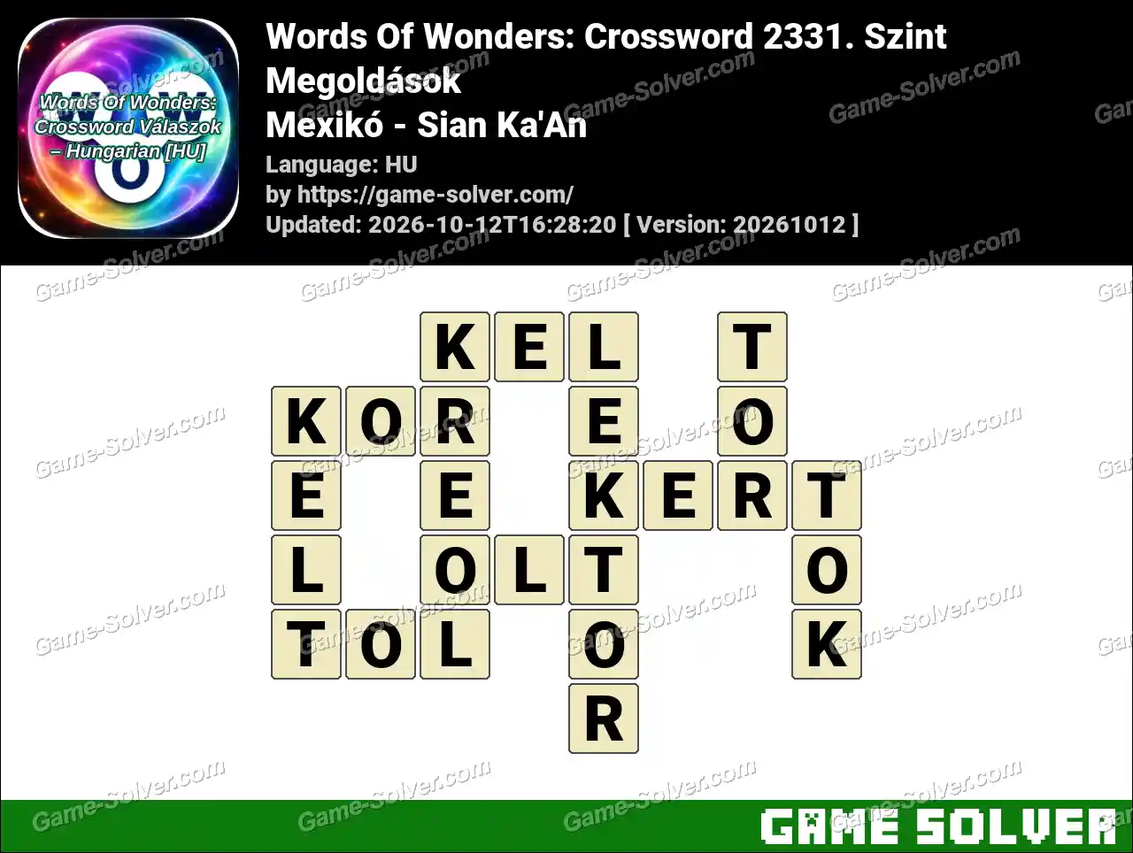 Words Of Wonders: Crossword 2331. Szint Megoldások – Mexikó – Sian Ka’An